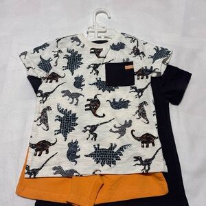 NWT- 4 piece Tommy Bahama Kids Dinosaur Print Tee and Shorts set